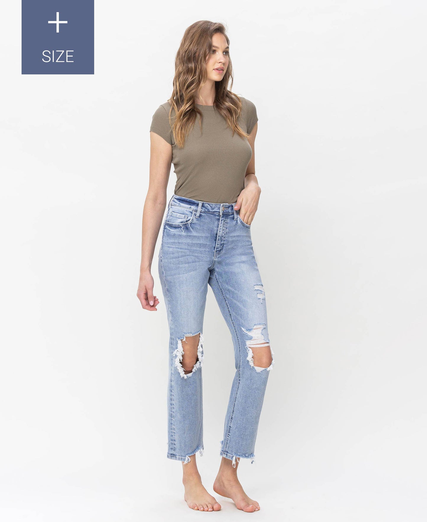 Plus 90's Super High Rise Straight Jeans