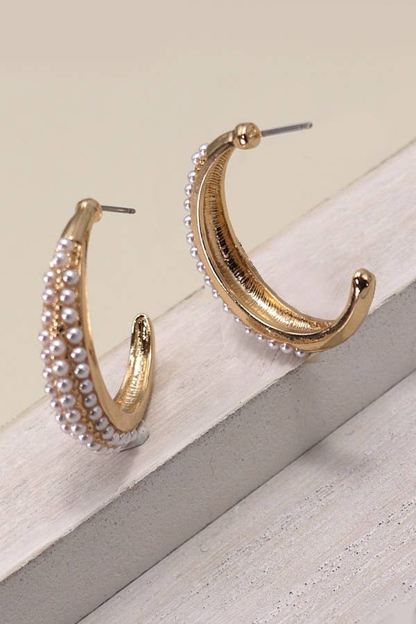 Lux Pearl Hoop Earrings