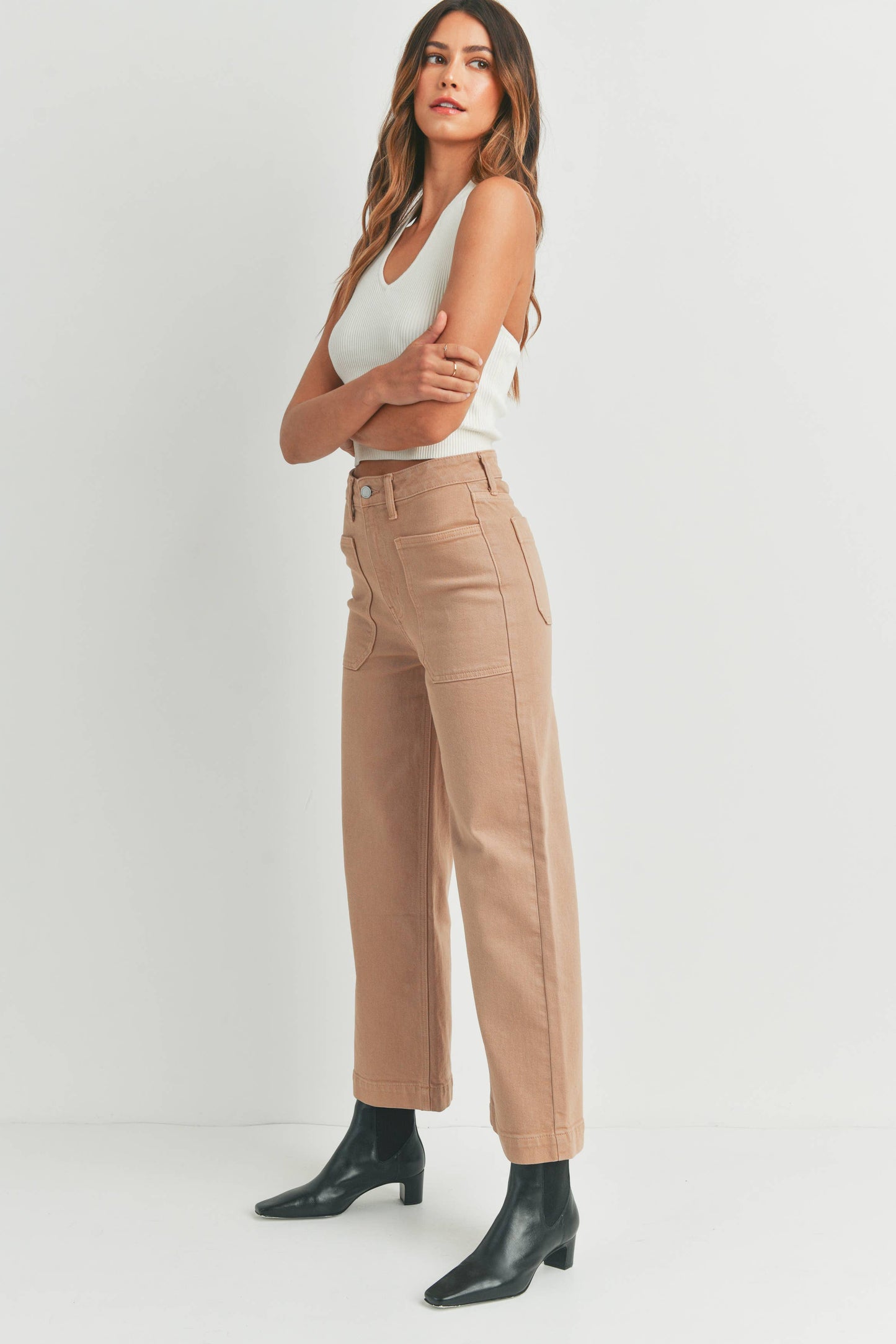 Eve Utility Jeans | Latte