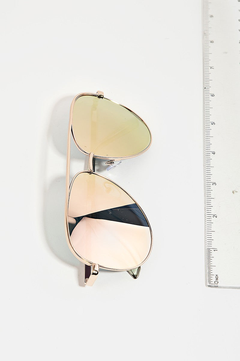 Mirrored Metal Frame Aviator Sunglasses