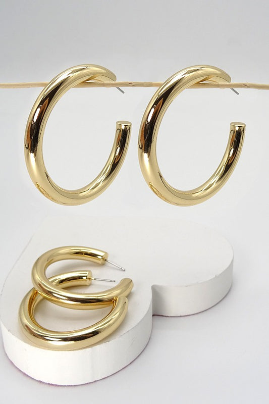 Chunky Hoop Earrings | Choose Finish