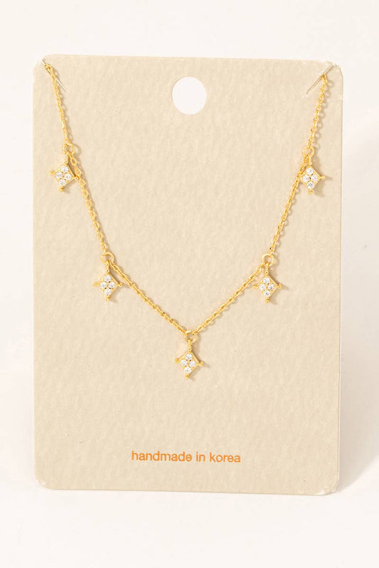 Studded Charm Chain Necklace