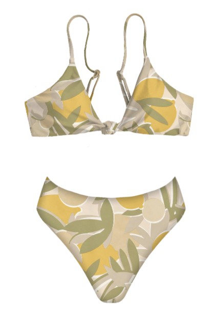 Lemon Leaf Bikini Top