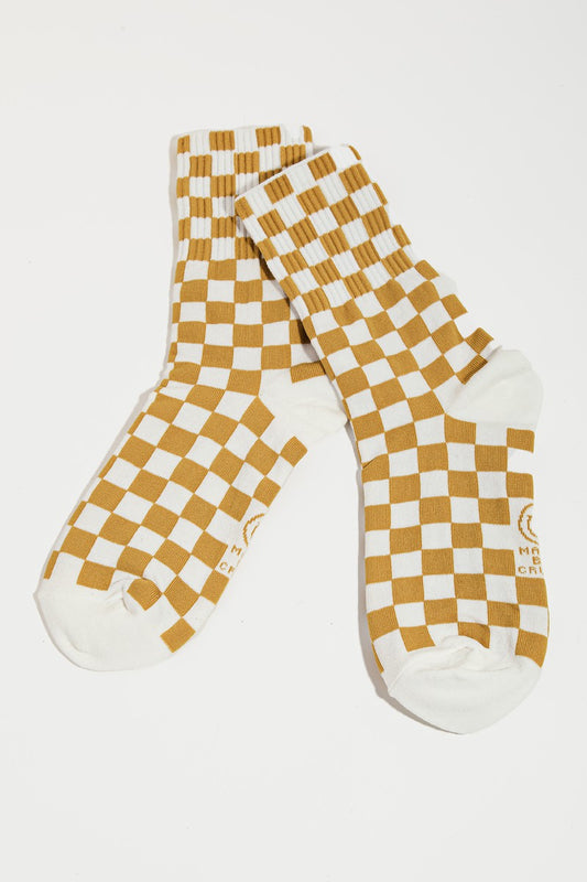 Yellow Checker Socks