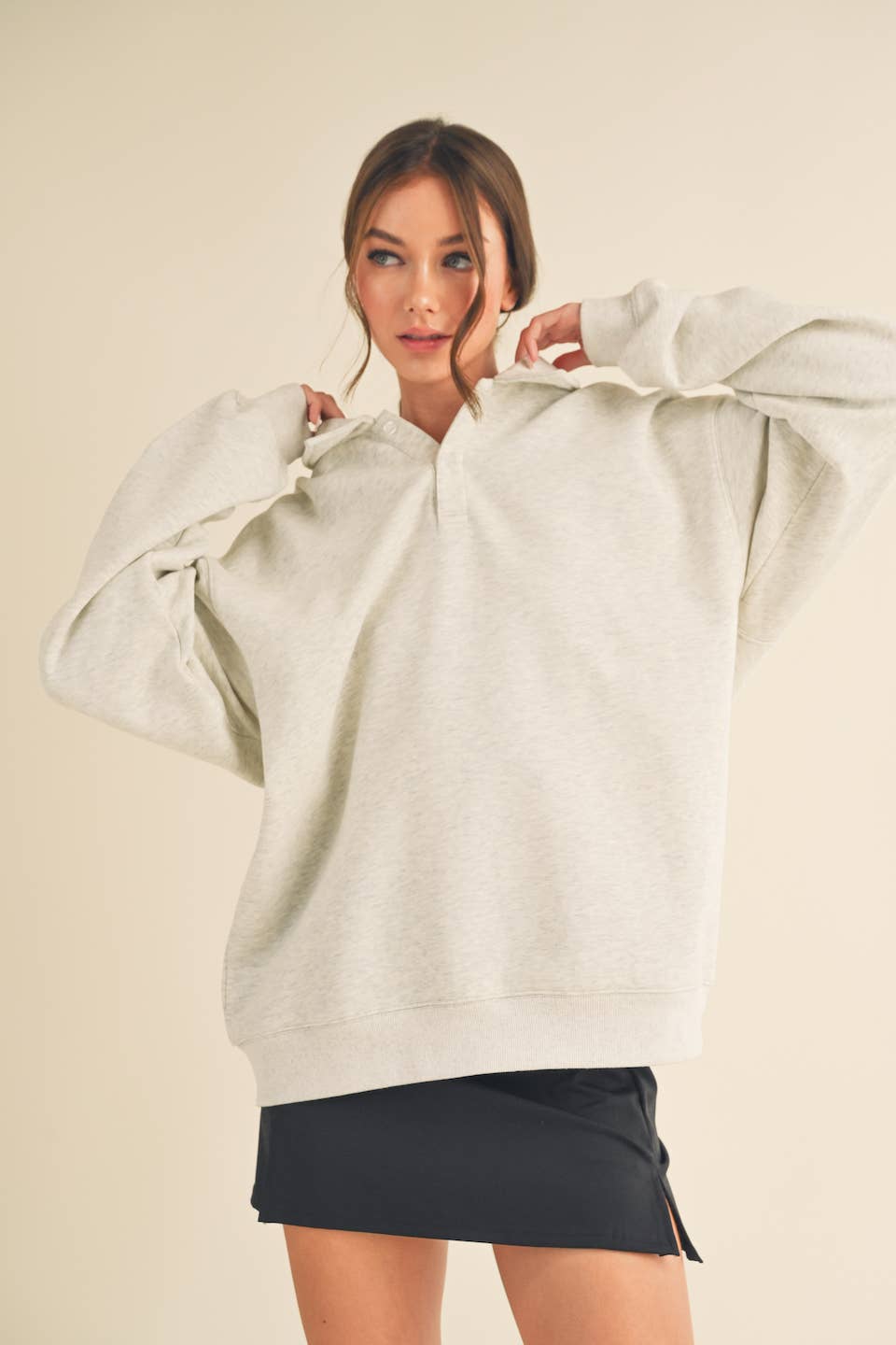 Cream Oversized Cozy Sweatshirt