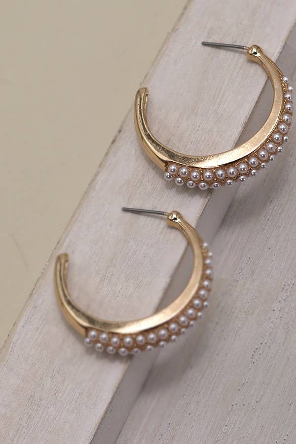 Lux Pearl Hoop Earrings