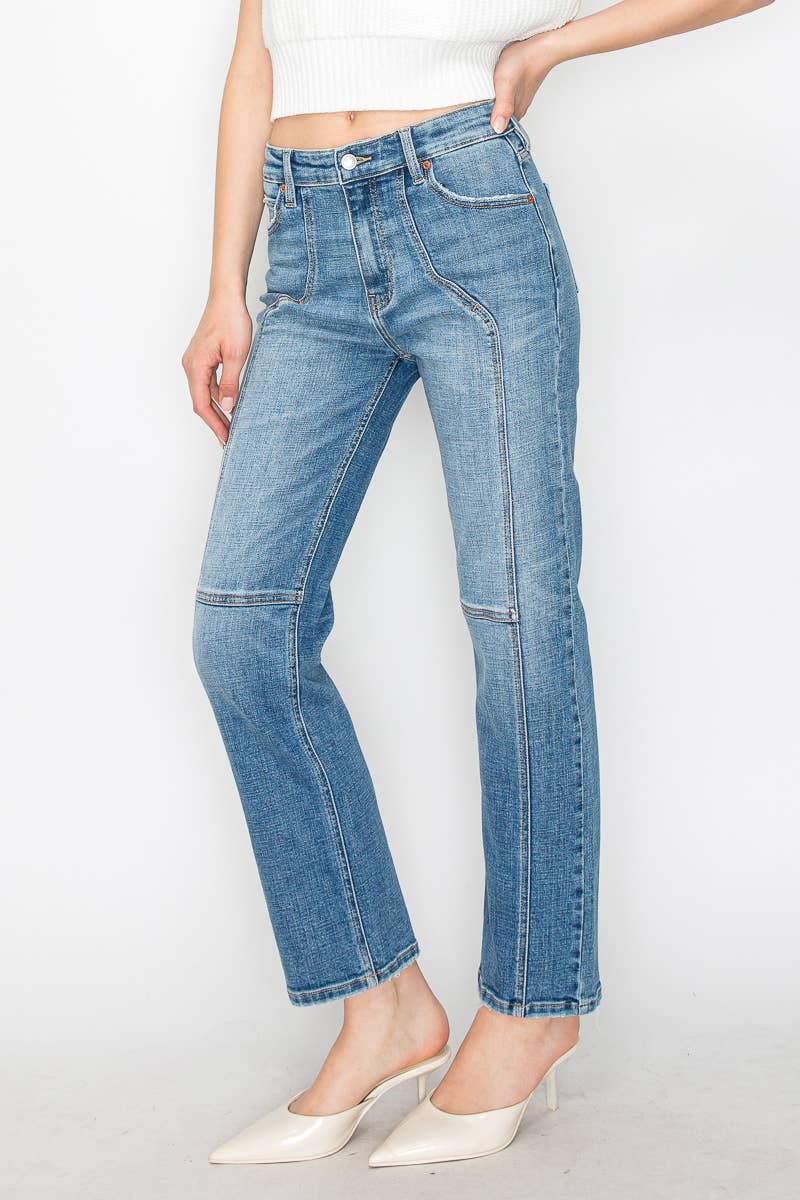 Detail Stitch High-Waisted Stretch Jeans