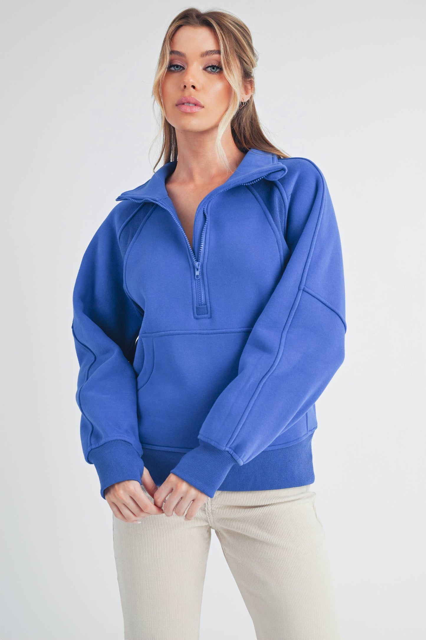 Long Elle Half Zip Sweatshirt