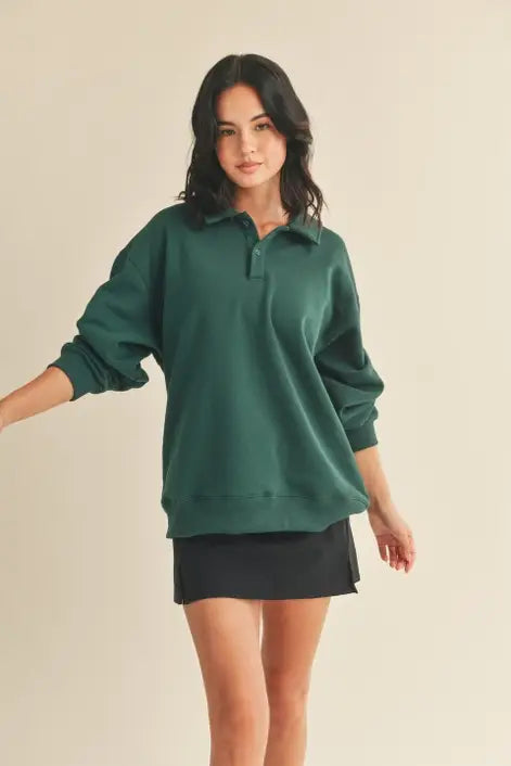 Dark Green Oversized Cozy Sweatshirt