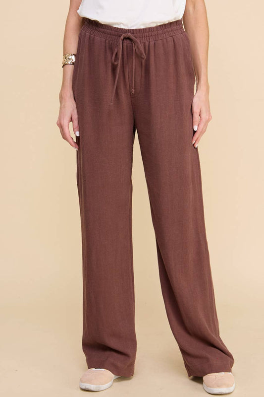 Linen Pants | Brown
