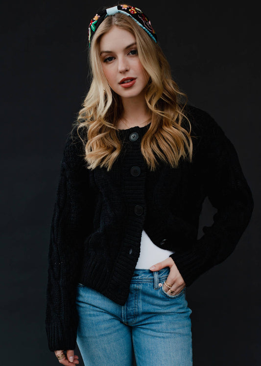 Black Button Up Cardigan