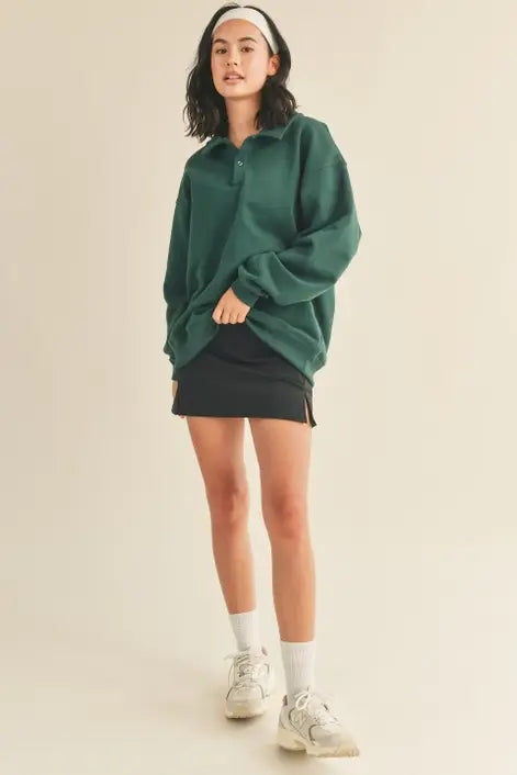 Dark Green Oversized Cozy Sweatshirt