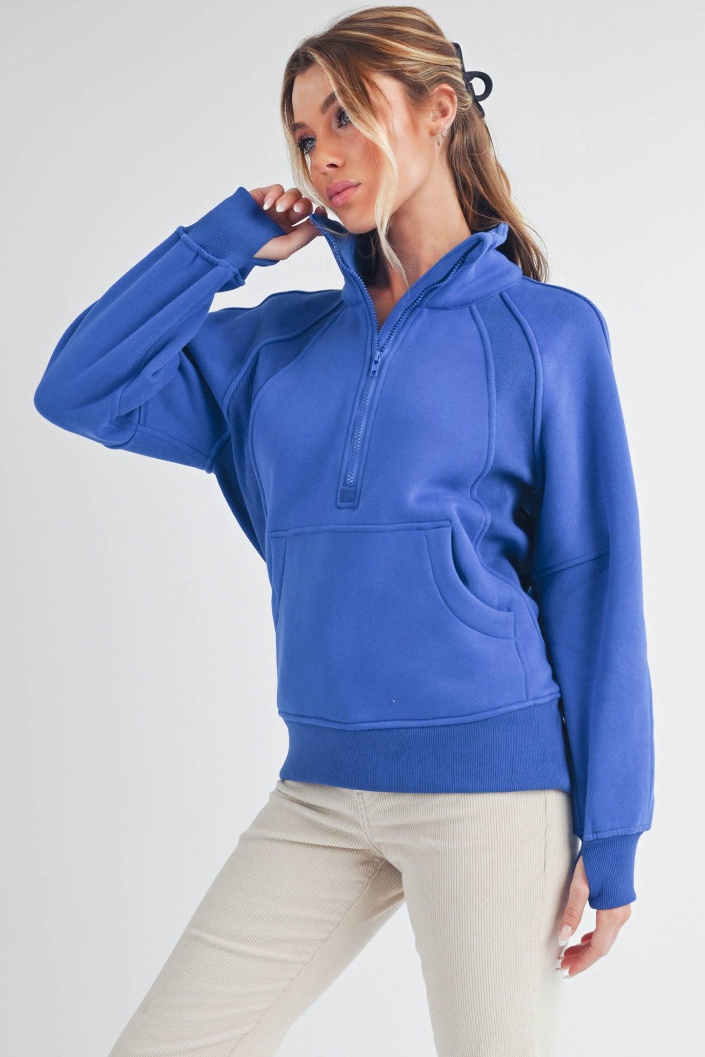 Long Elle Half Zip Sweatshirt