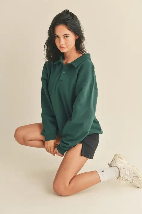 Dark Green Oversized Cozy Sweatshirt