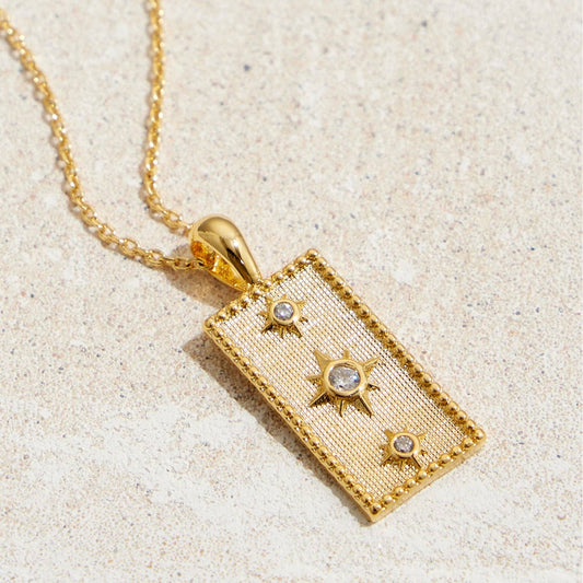 Gold Dipped Stars Pendant Necklace