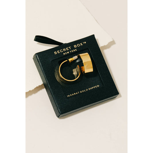 Secret Box Gold Dipped Flat Hoop Earrings