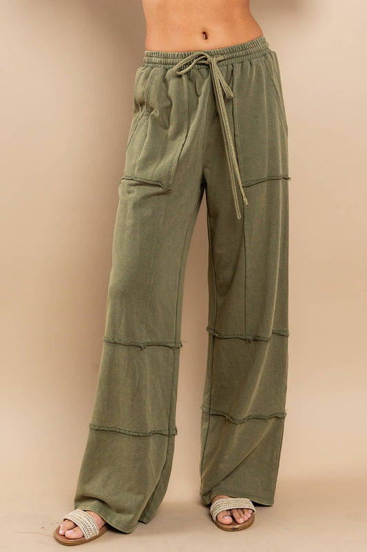 Mineral Washed Tiered Pants