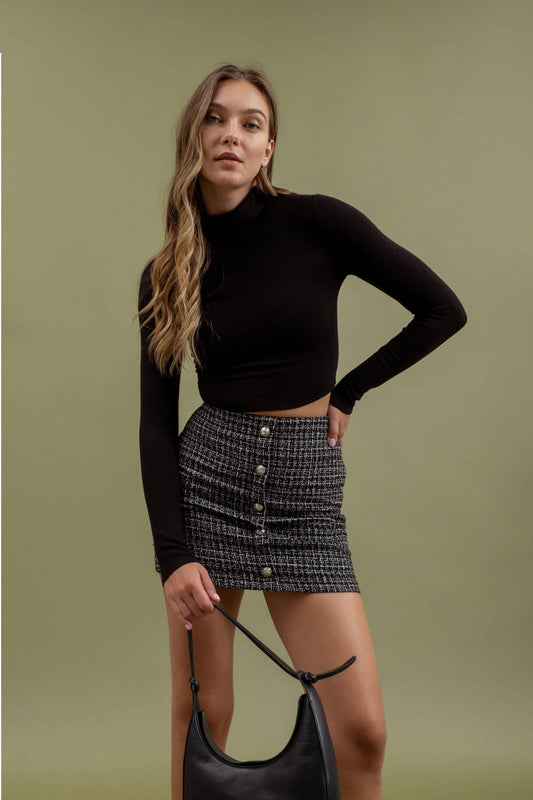 Button Down Mini Skirt