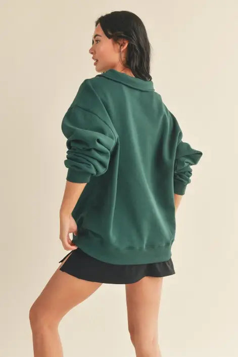 Dark Green Oversized Cozy Sweatshirt