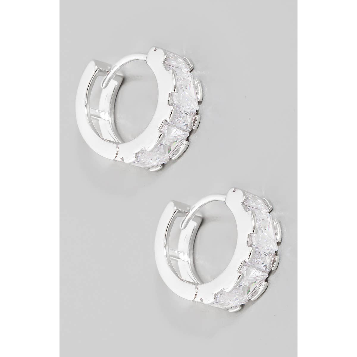 Mini Rhinestone Huggie Hoop Earrings