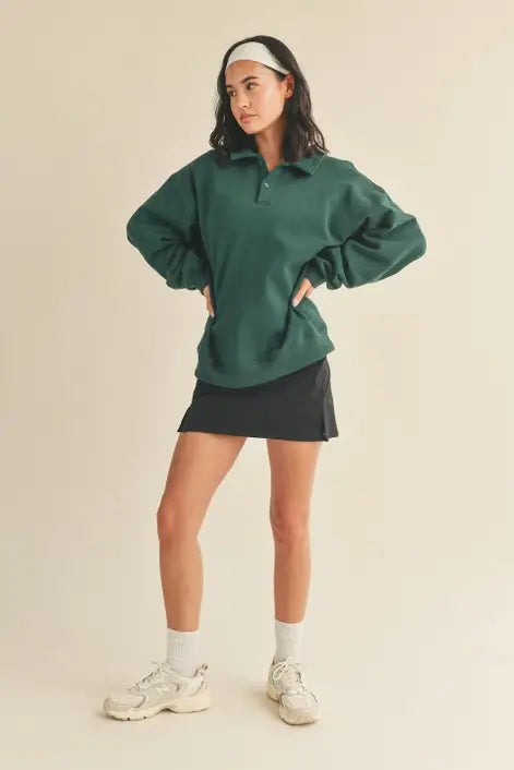 Dark Green Oversized Cozy Sweatshirt