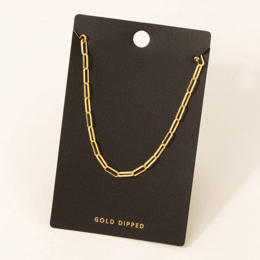 Gold Dipped Oval Chain Necklace