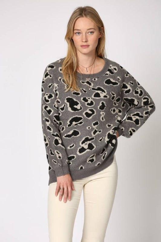 Mya Leopard Sweater Top