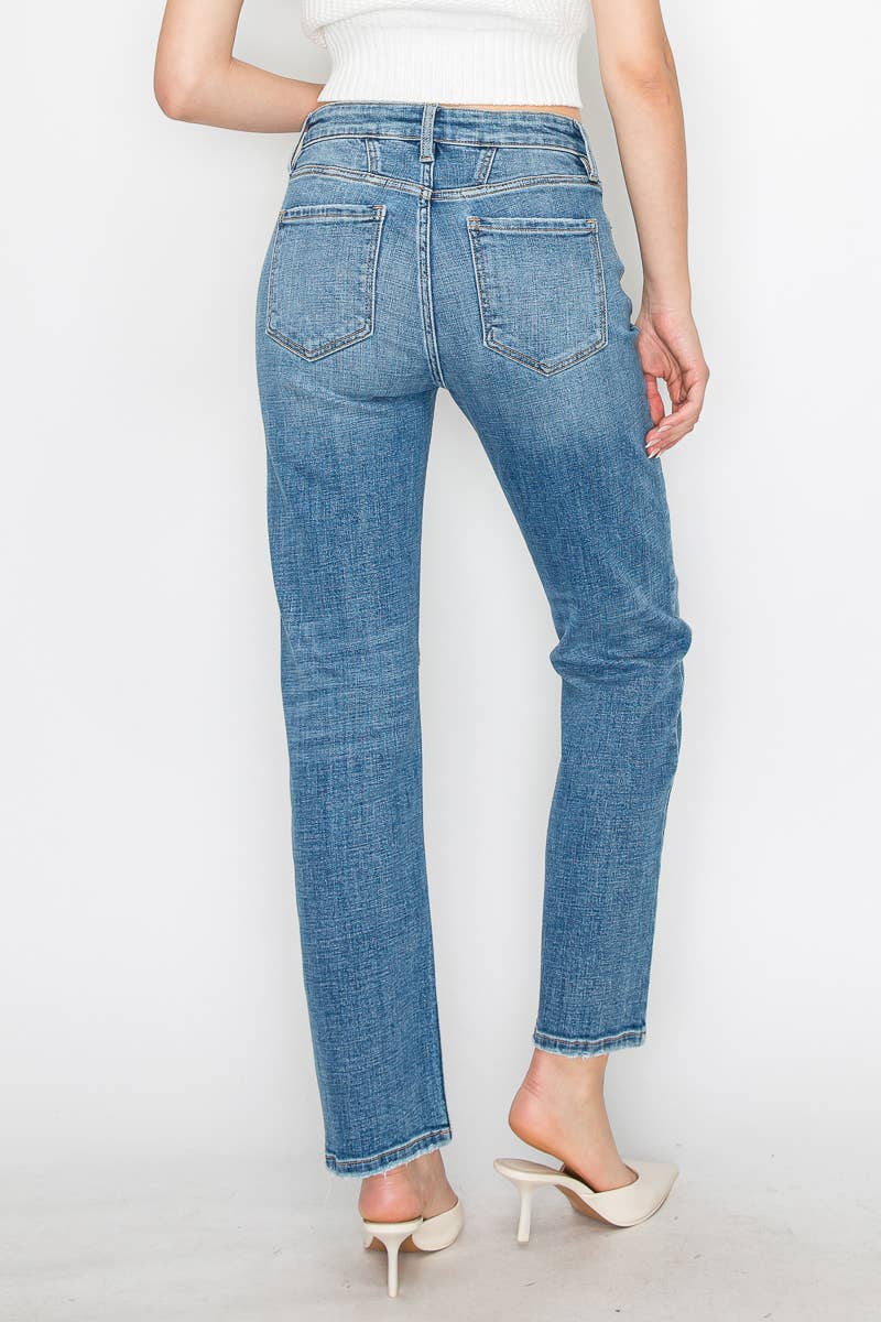 Detail Stitch High-Waisted Stretch Jeans