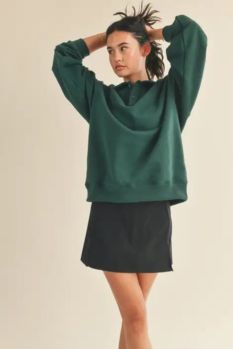 Dark Green Oversized Cozy Sweatshirt