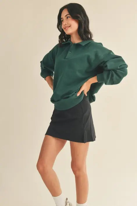 Dark Green Oversized Cozy Sweatshirt