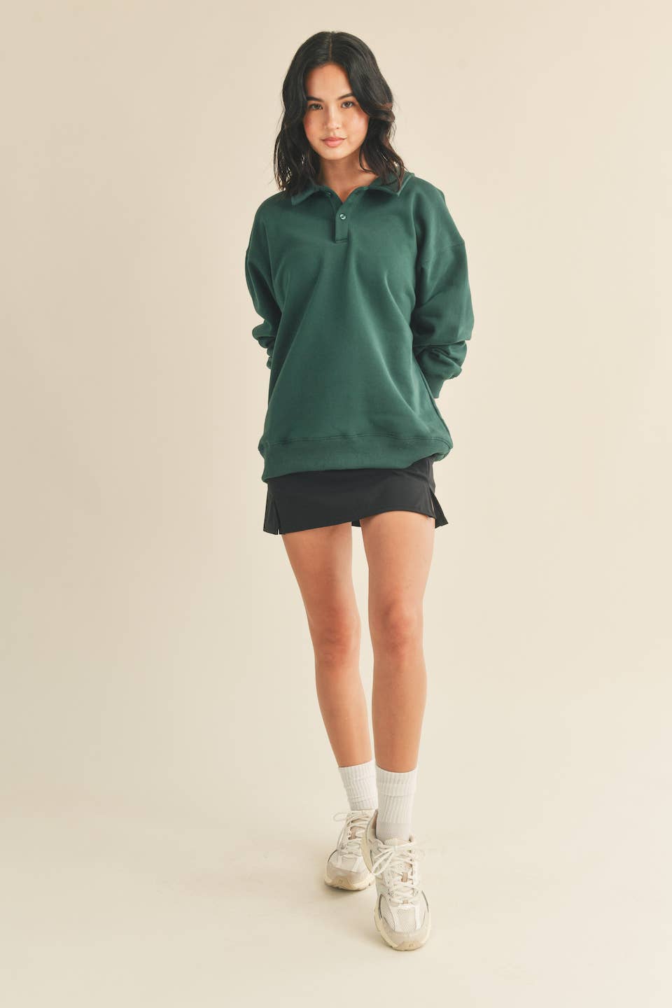 Dark Green Oversized Cozy Sweatshirt