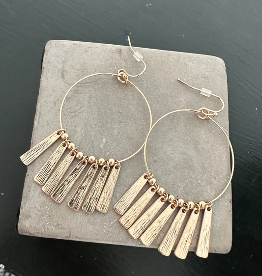 Open Circle Bar Earrings | Choose Finish