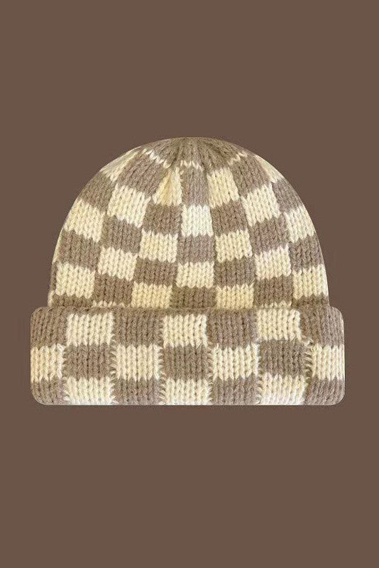 Thick Checkered Beanie | Choose Color