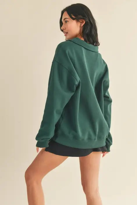 Dark Green Oversized Cozy Sweatshirt