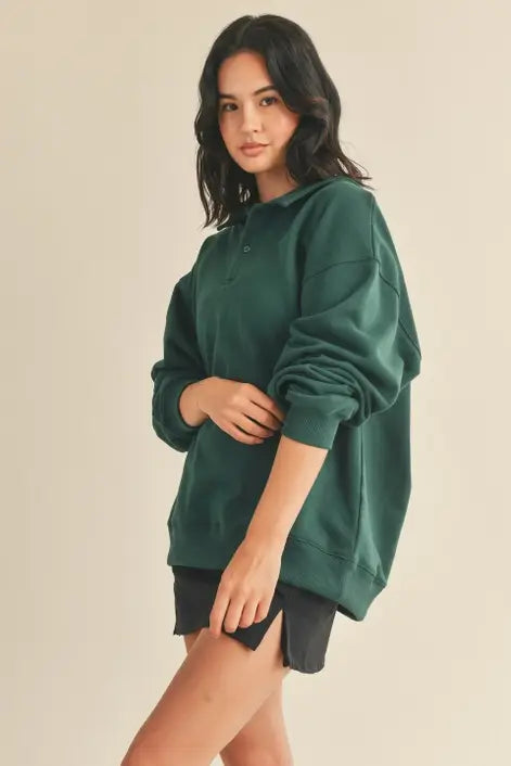 Dark Green Oversized Cozy Sweatshirt