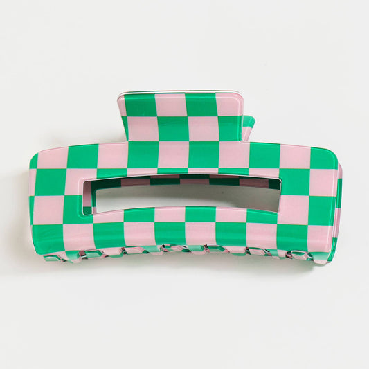 Checkered Pattern Claw Clip