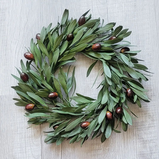 Artificial Candle Olive Wreath