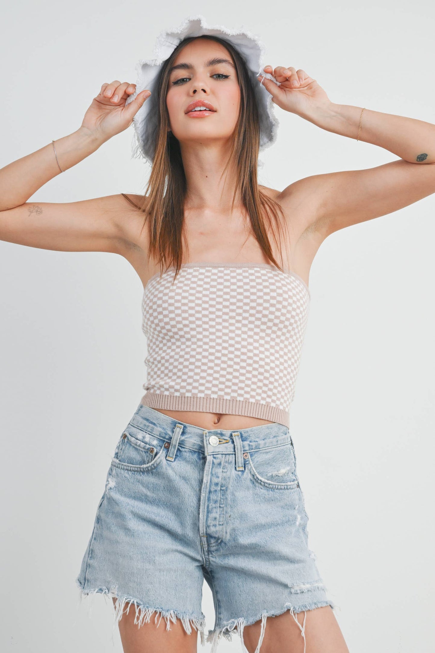 Checkered Tube Top