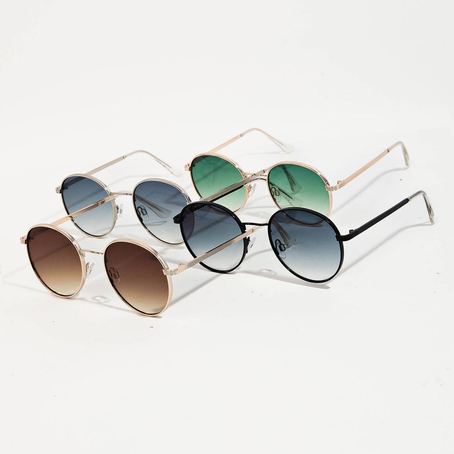 Grooved Metallic Sunglasses