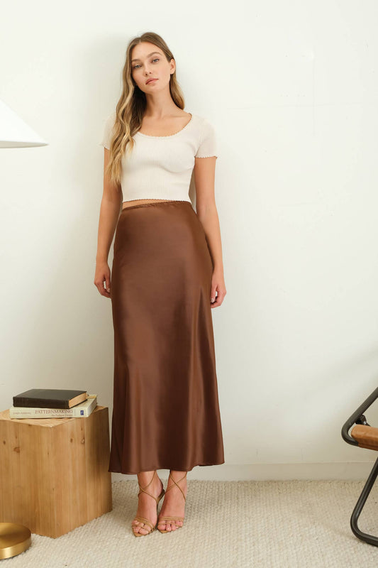 Satin Midi Skirt