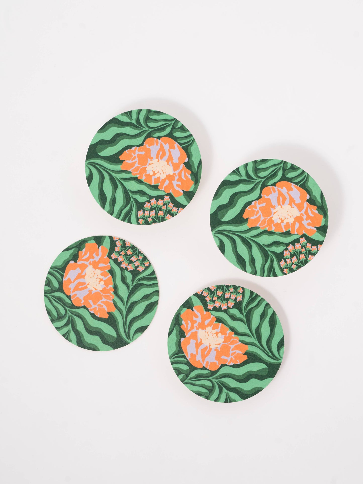 Glitch Floral Coasters - Set of 4