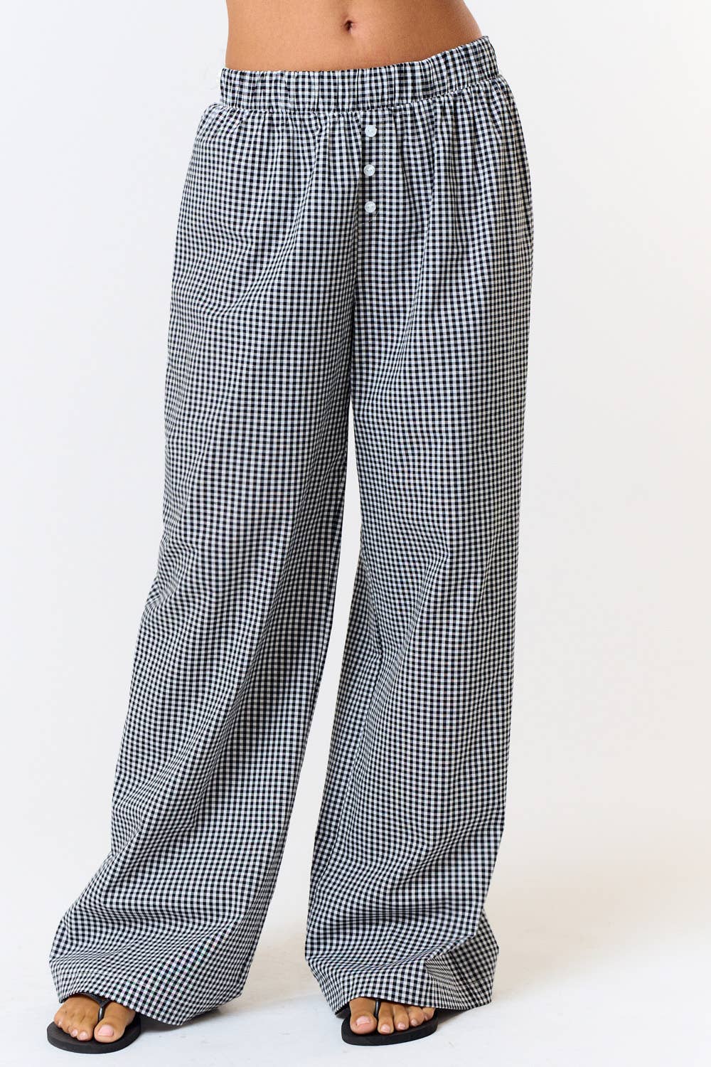 Gingham Wide Leg Lounge Pant | FINAL SALE