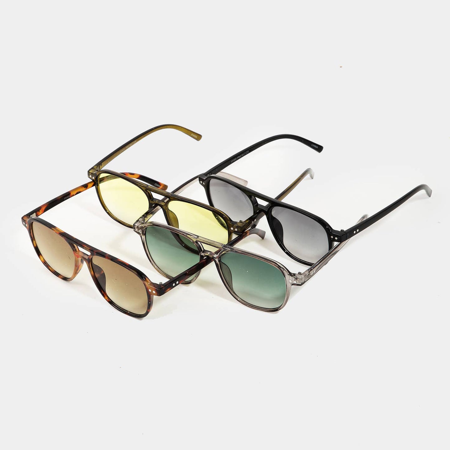 Aviator Frame Sunglasses Set