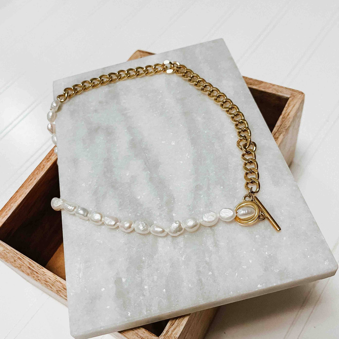 Pearled Chain Necklace | Waterproof