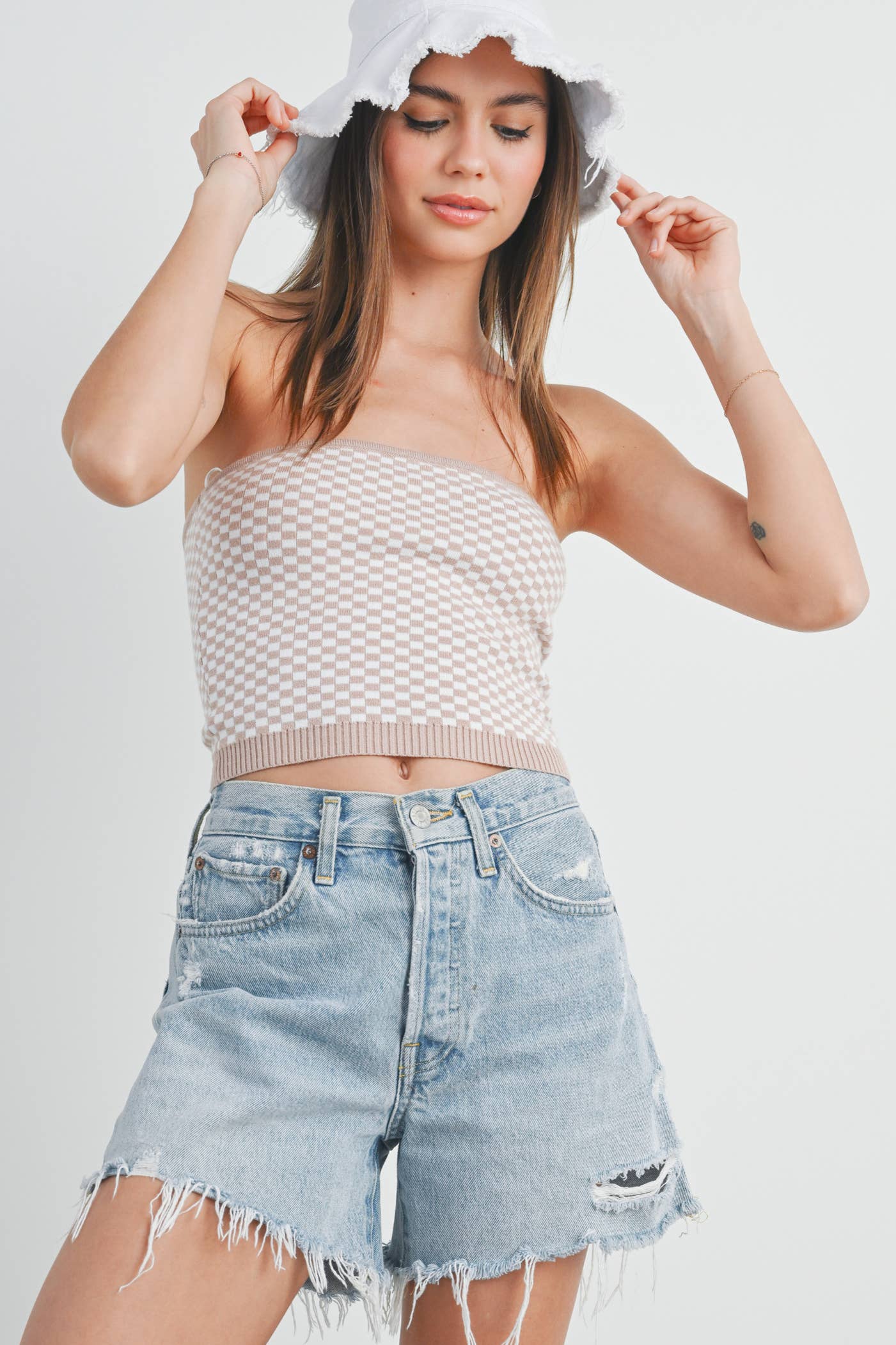 Checkered Tube Top