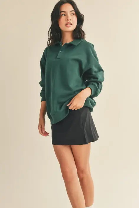 Dark Green Oversized Cozy Sweatshirt