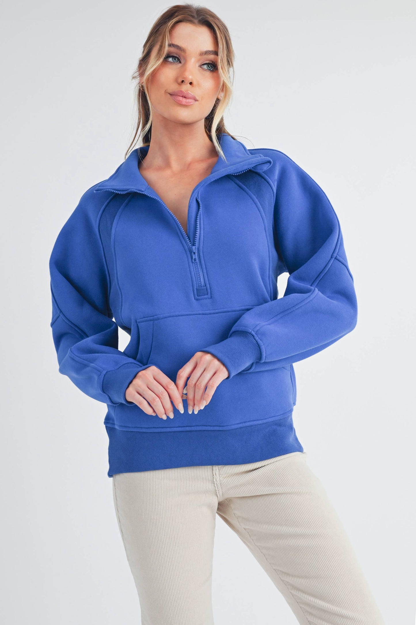 Long Elle Half Zip Sweatshirt