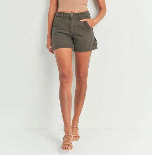 Utility Carpenter Jean Shorts | Dark Olive | FINAL SALE