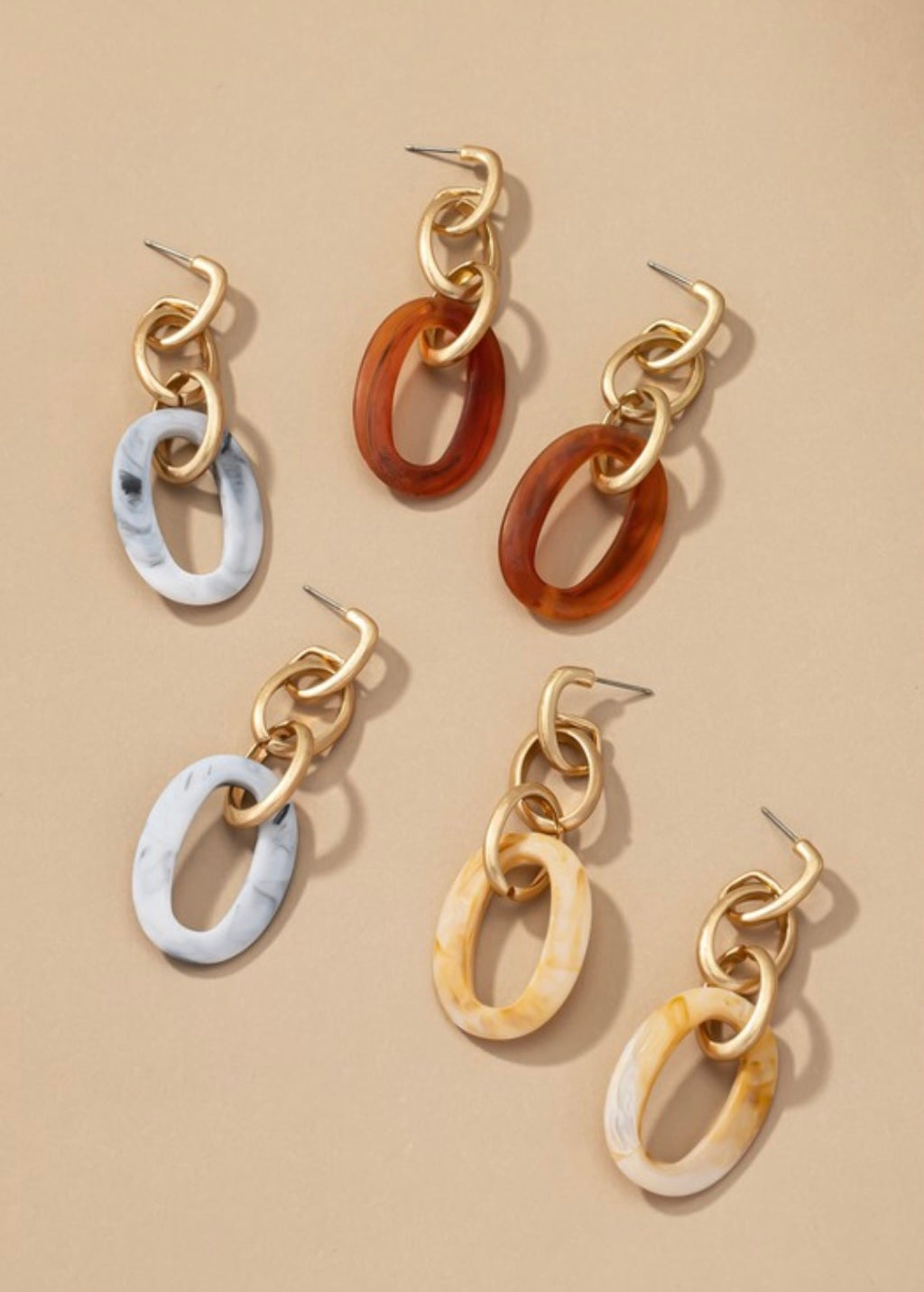 Chunky Acetate Chain Link Earrings | Choose Color
