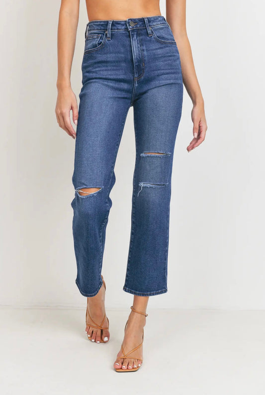 Straight Leg With Slits Jeans | Medium Denim | FINAL SALE